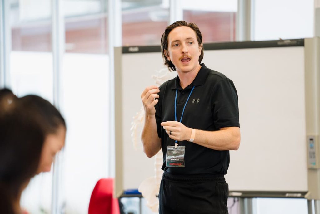 Ben from Respire speaking to students